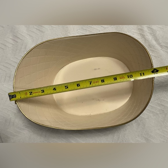 Harry & David Metal Storage Organizing Container cream and gold. - Picture 6 of 6